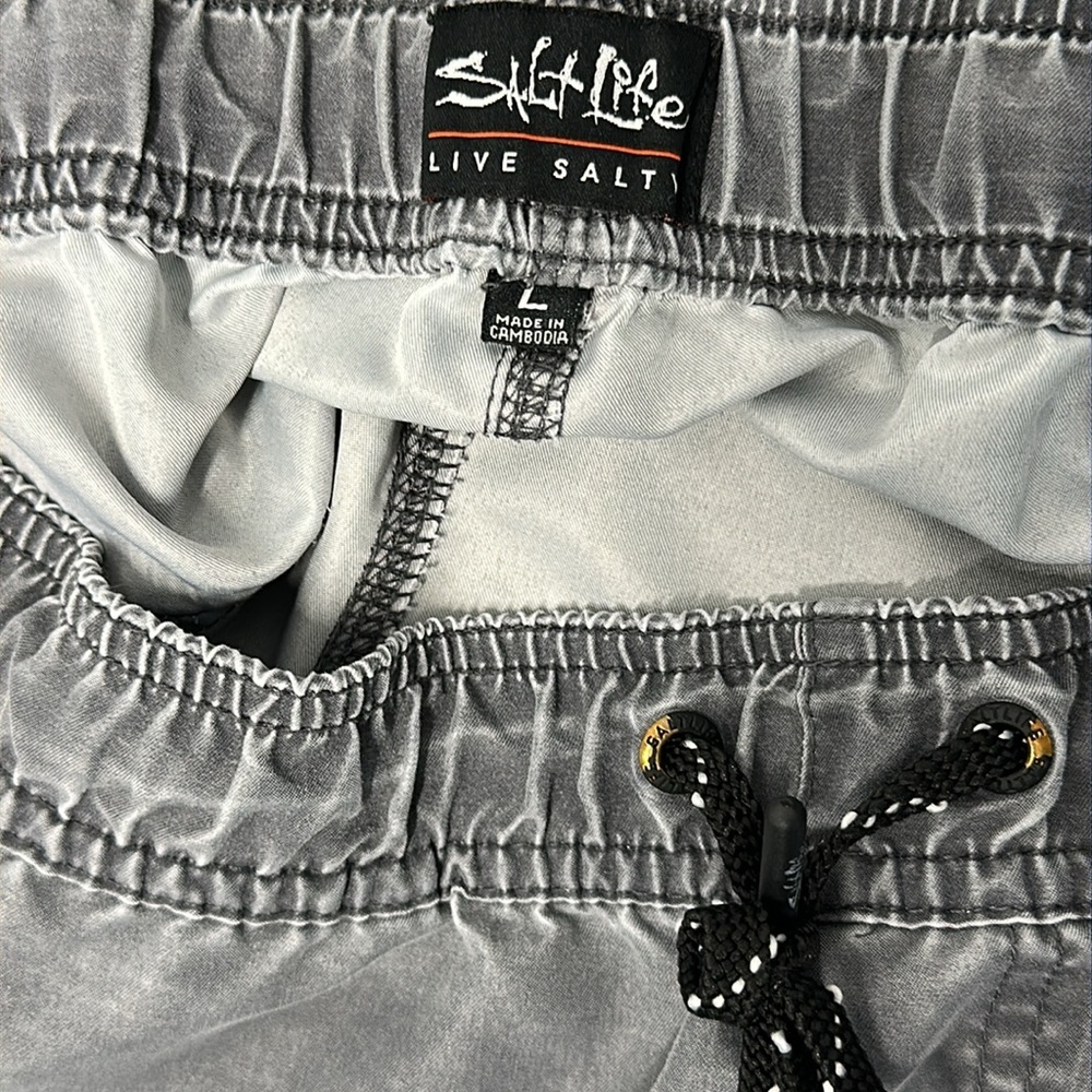 Salt Life Gray Swim Trunks Men’s Large | Sand-Washed Look | Elastic Waist - Picture 6 of 8